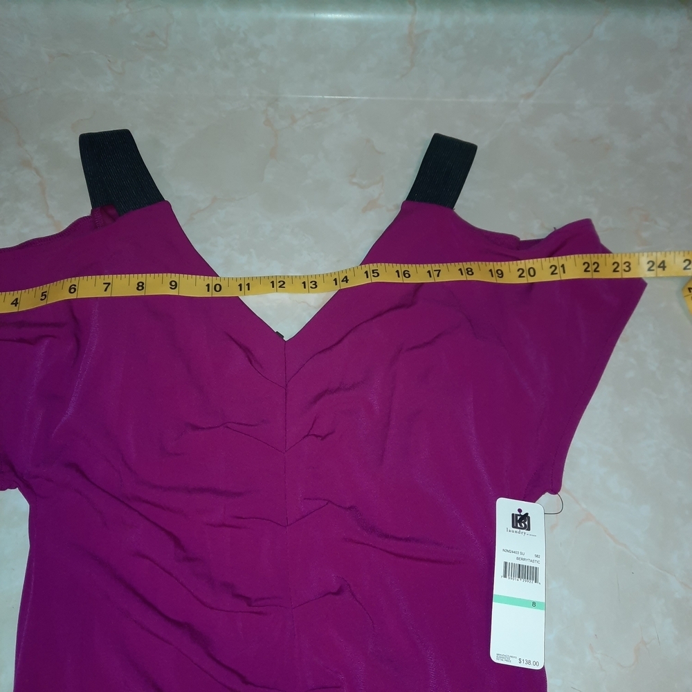 Laundry by Design One-Shoulder Ruched Plum Dress - Picture 10 of 11
